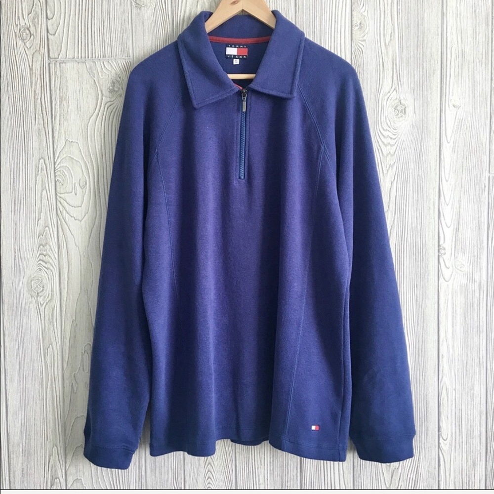 Tommy Jeans  Blue 1/4 Zip Sweatshirt Men’s Size XL